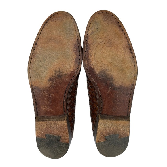 BRAGANO by COLE HAAN Vintage Woven Leather Tassel Penny Loafers Made in ITALY - Picture 9 of 14